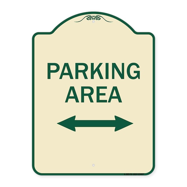Signmission Parking Area W/ Bidirectional Arrow Heavy-Gauge Aluminum Sign, 24" x 18", TG-1824-23467 A-DES-TG-1824-23467 - main